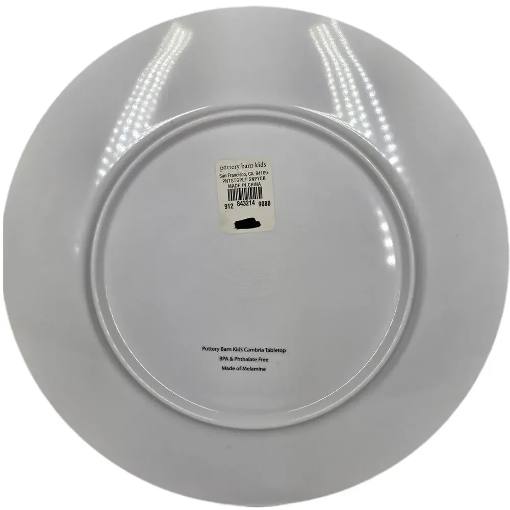 POTTERY BARN KIDS PEANUTS MELAMINE PLATES – SNOOPY & CHARLIE BROWN – SET OF 2